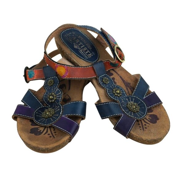 Spring Step L'Artiste Hemlock‎ Women Leather Strappy Sandals Size 36 - Picture 1 of 10